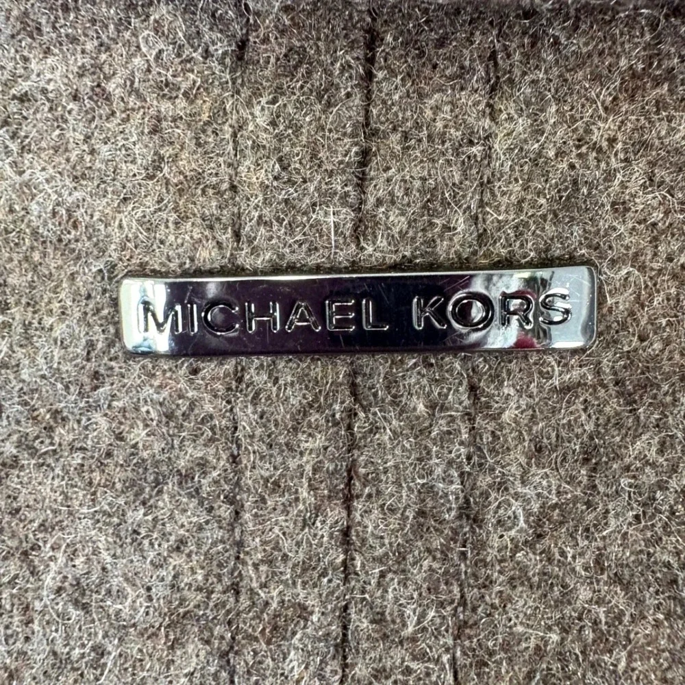 Michael‎ Kors Mens Wool Blend Car Coat Brown Button Front Overcoat Jacket Large